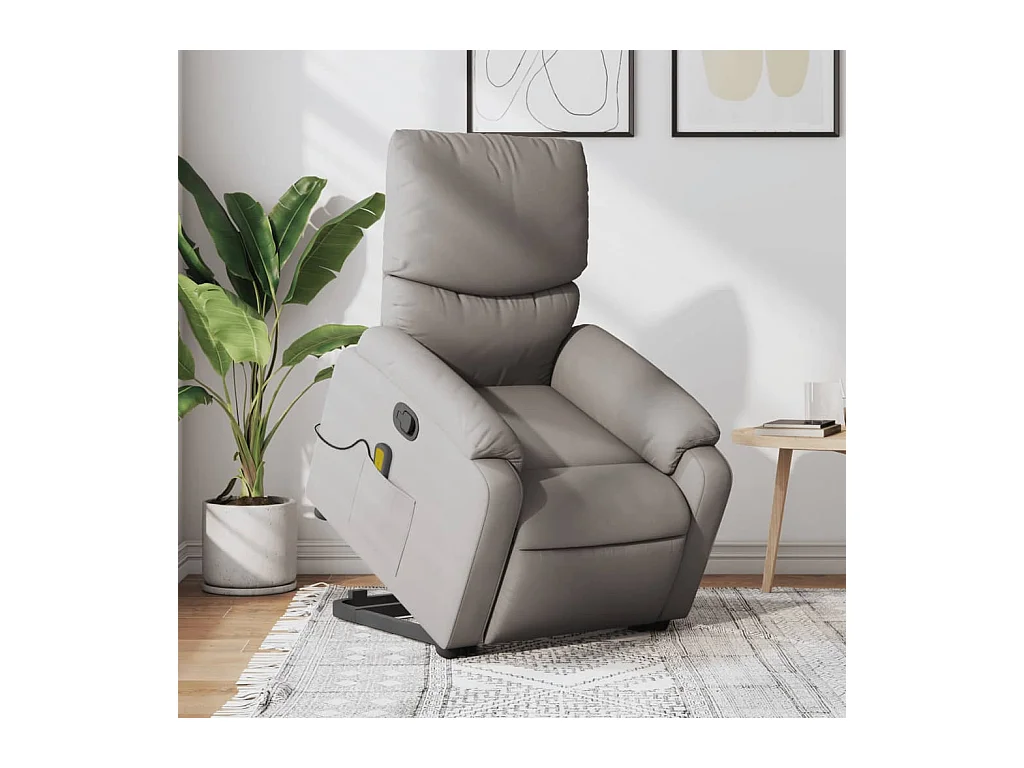 Fauteuil inclinable de massage Taupe Tissu