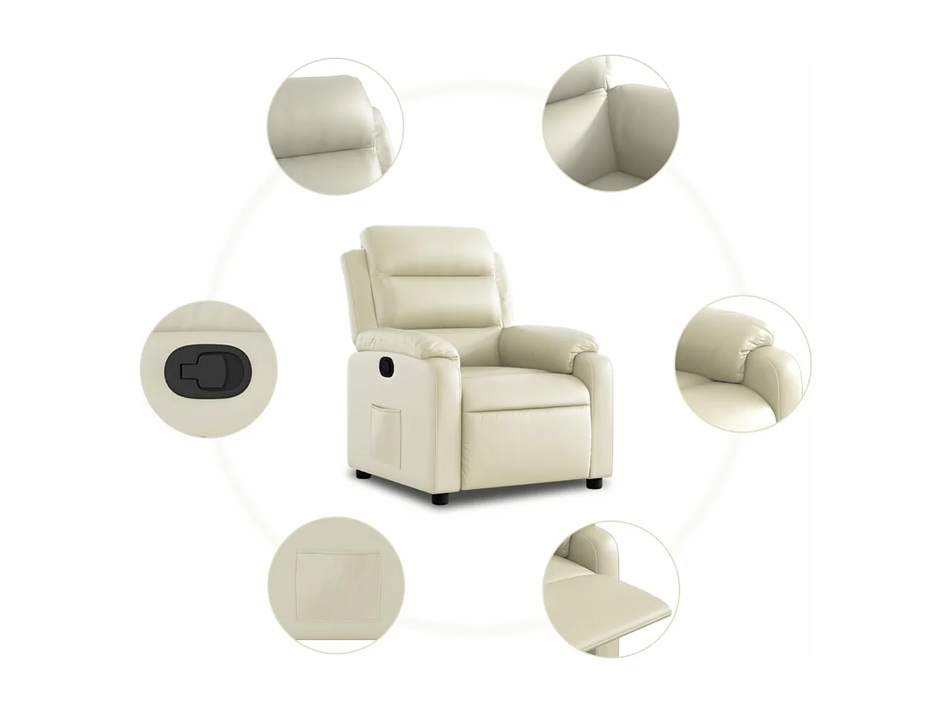 Relaxsessel Creme Kunstleder