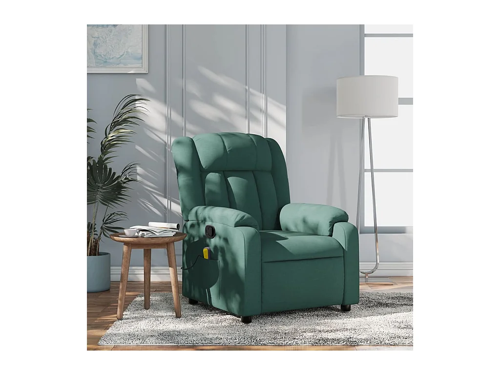 Fauteuil de massage inclinable Vert foncé Tissu