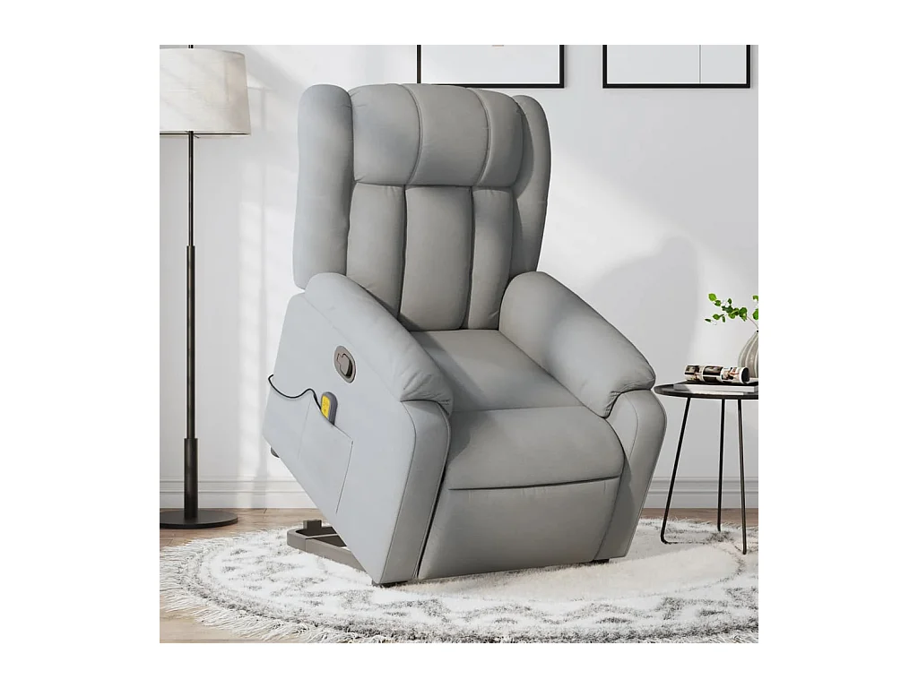 Fauteuil de massage inclinable Gris clair Tissu
