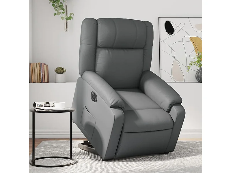 Fauteuil inclinable de massage électrique gris similicuir
