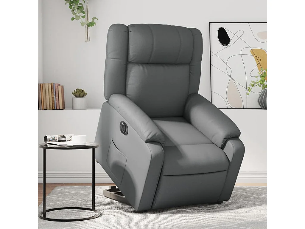 Fauteuil inclinable de massage électrique gris similicuir
