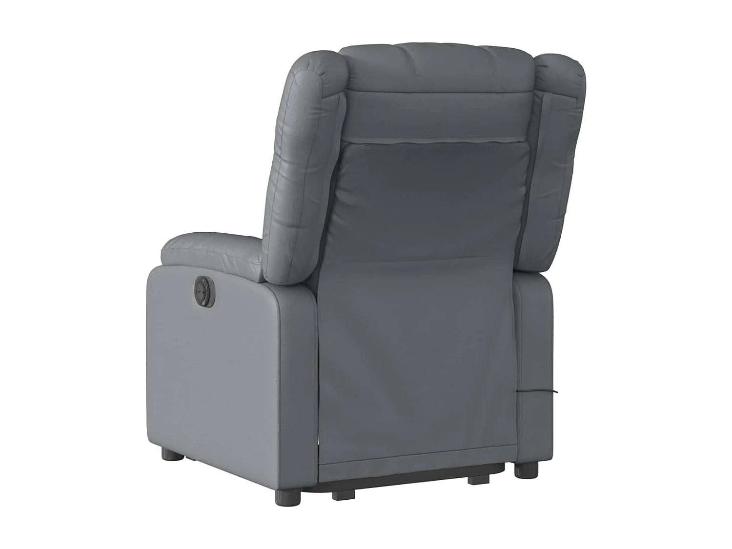 Sillón de masaje elevable eléctrico cuero sintético gris