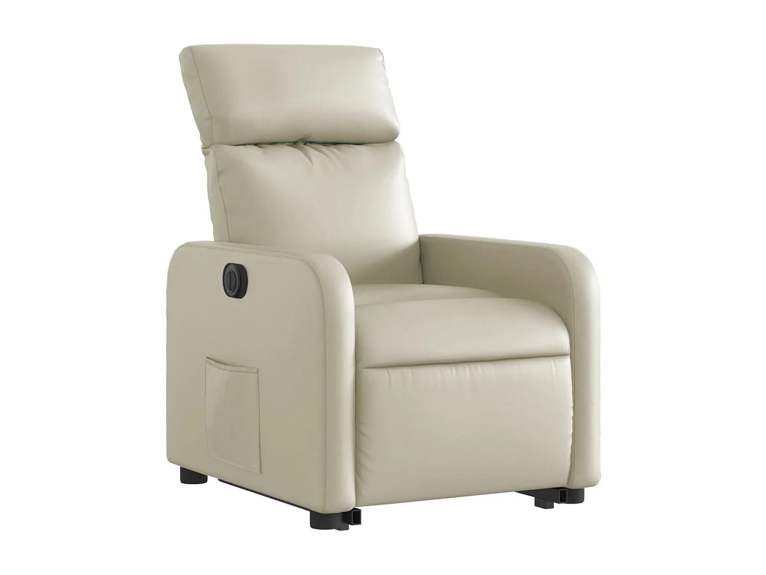 Fauteuil inclinable électrique crème similicuir