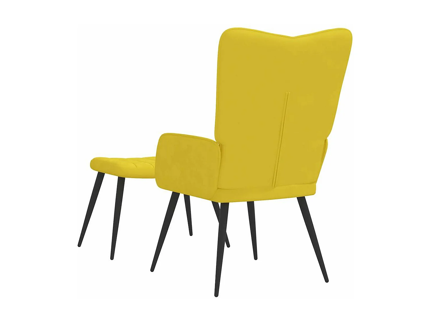 Relaxsessel mit Hocker Senfgelb Samt