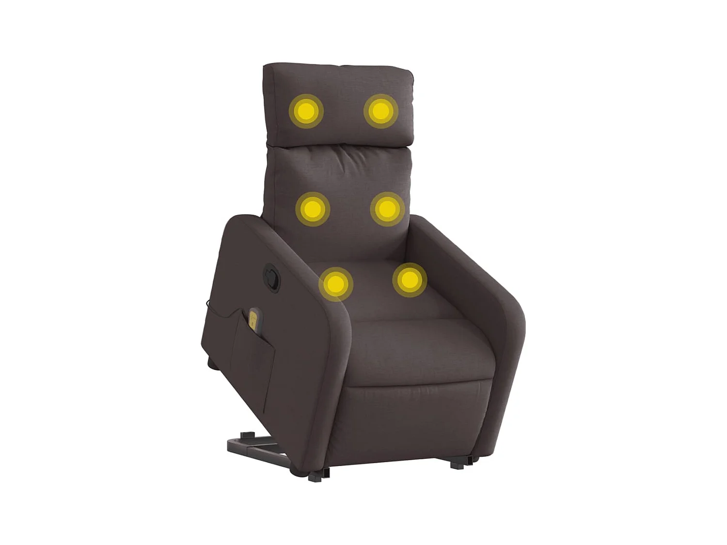 Fauteuil inclinable de massage Marron foncé Tissu