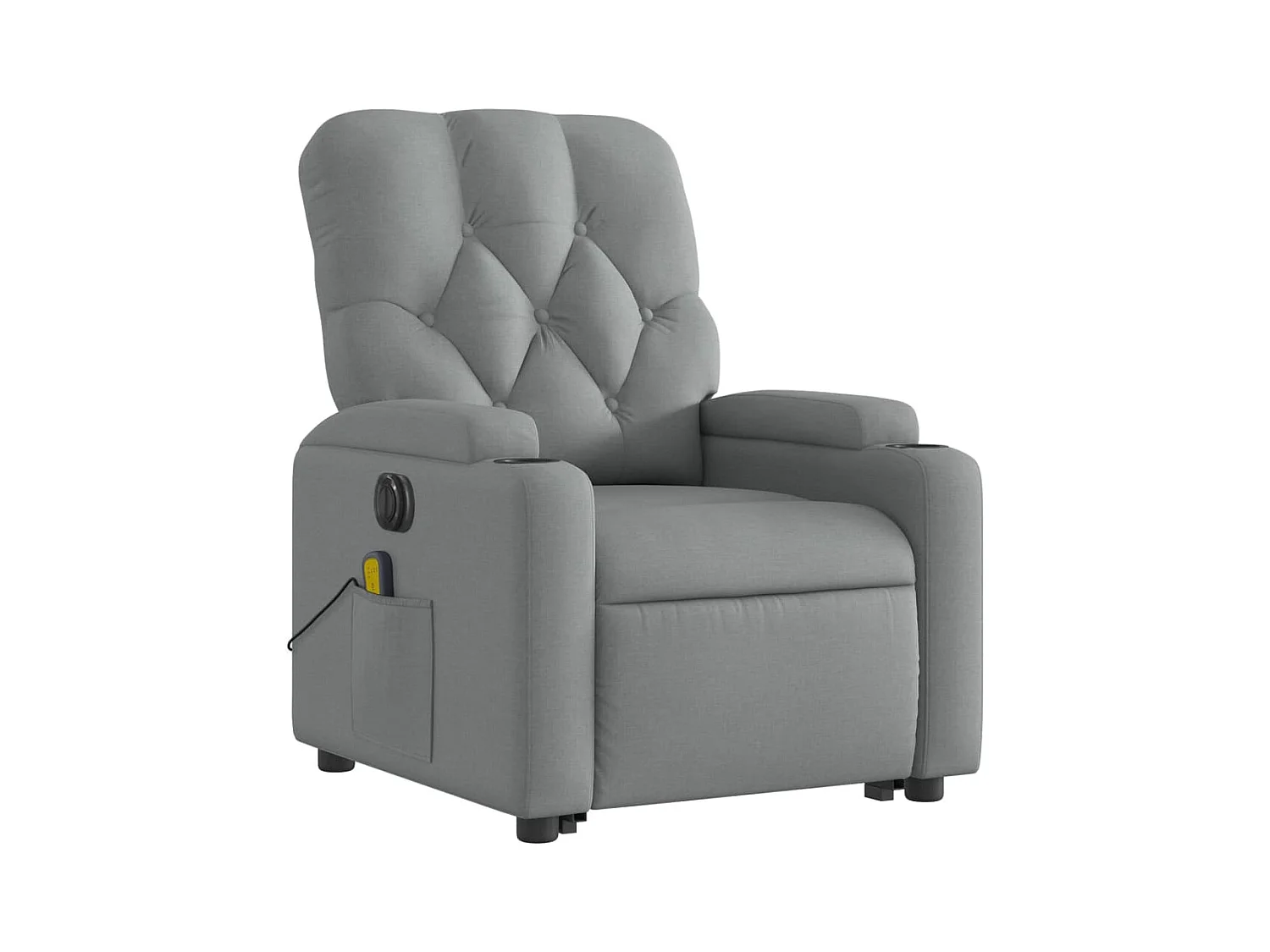 Fauteuil inclinable de massage électrique Gris clair Tissu