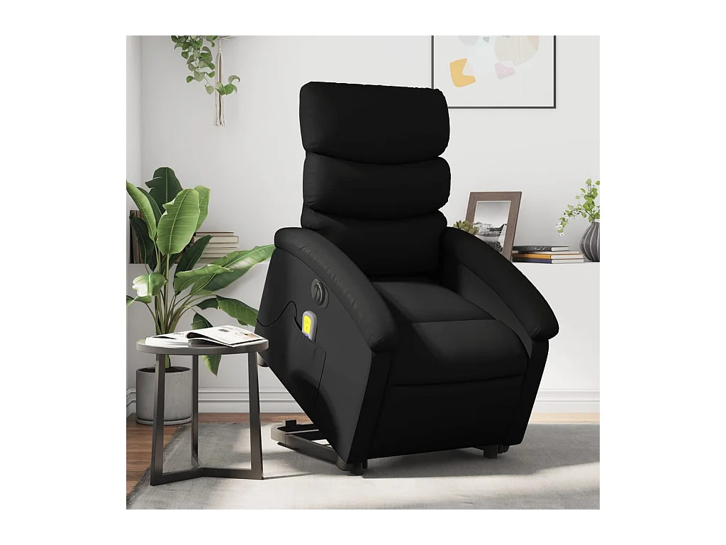 Fauteuil inclinable de massage électrique noir similicuir