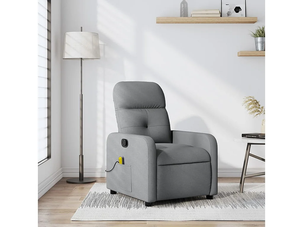 Fauteuil de massage inclinable Gris clair Tissu