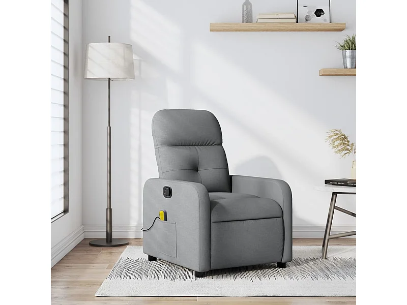 Fauteuil de massage inclinable Gris clair Tissu