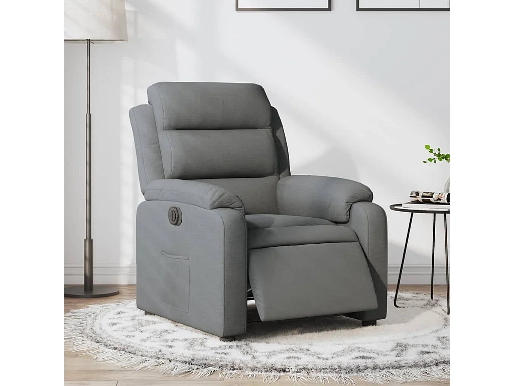 Fauteuil inclinable électrique Gris foncé Tissu