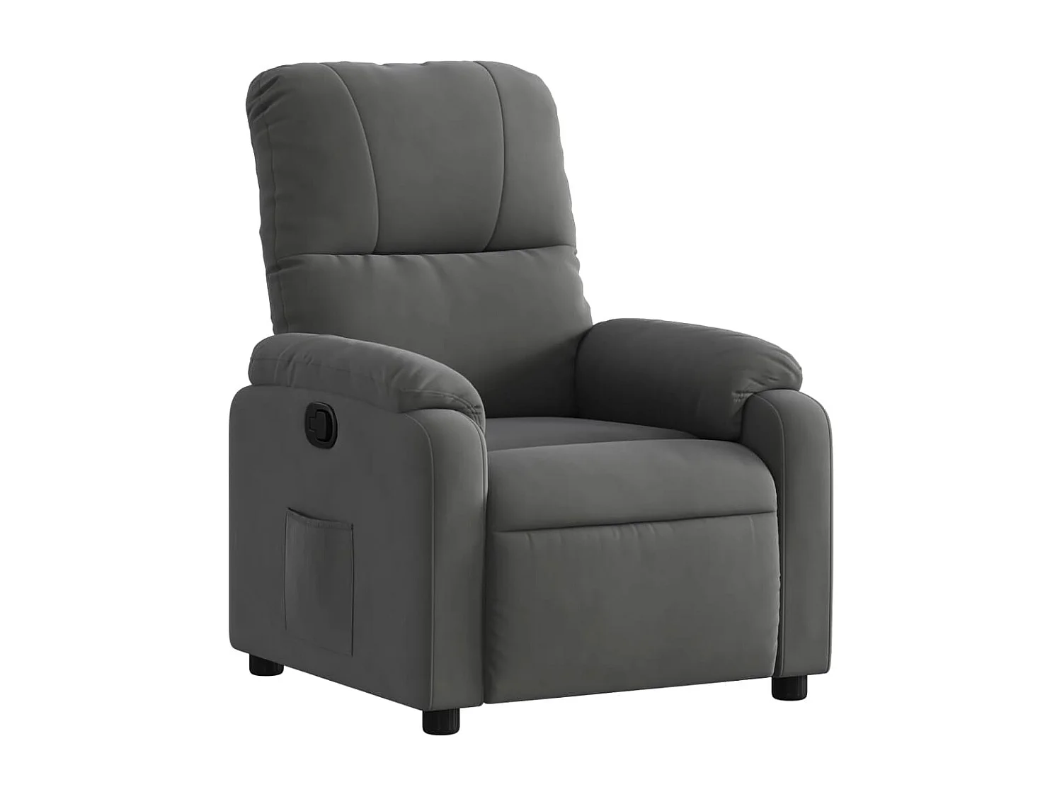 Fauteuil inclinable gris foncé tissu microfibre
