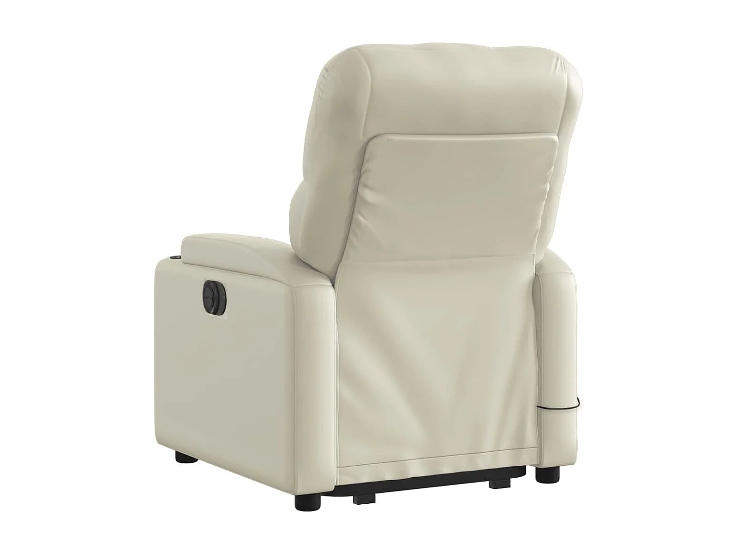 Fauteuil inclinable de massage électrique crème similicuir