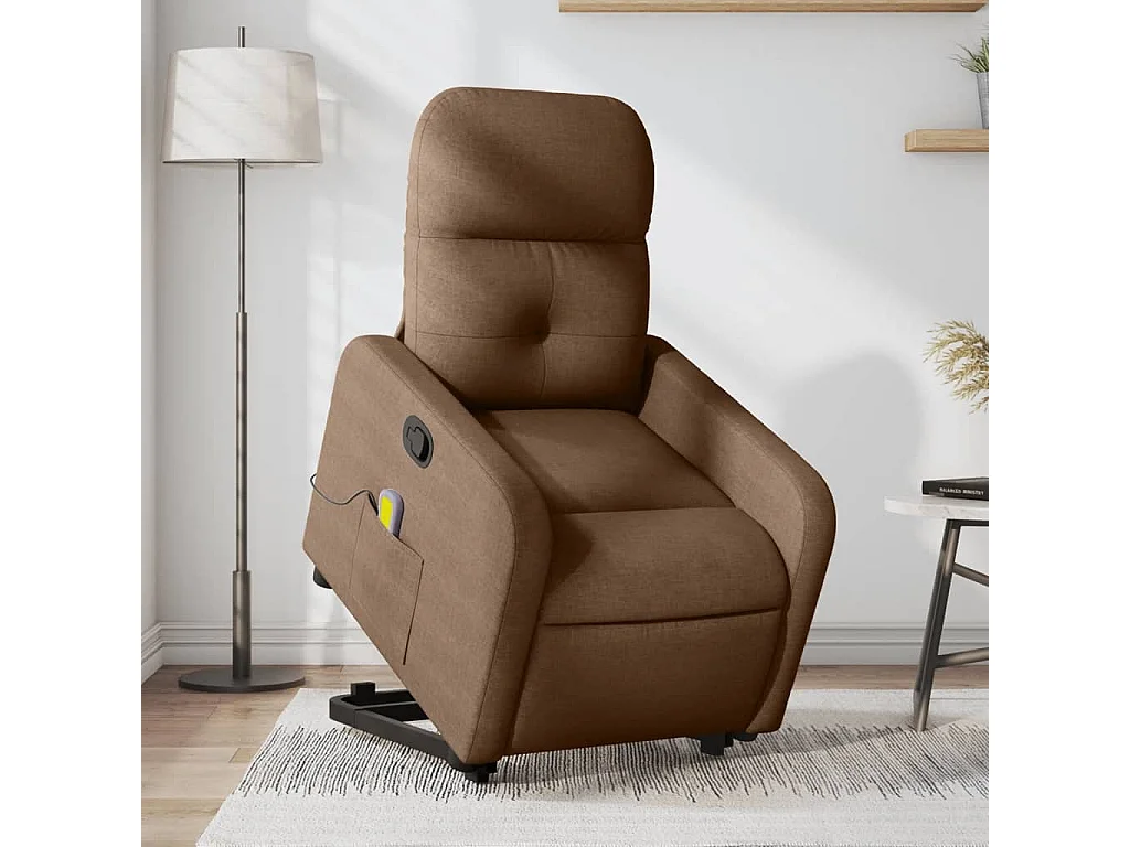 Fauteuil de massage inclinable Marron Tissu