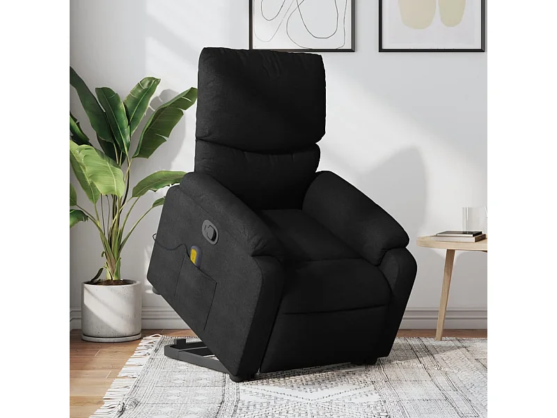 Fauteuil de massage inclinable Noir Tissu