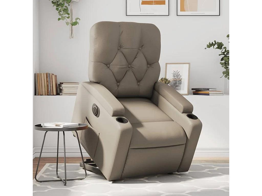 Fauteuil inclinable électrique cappuccino similicuir