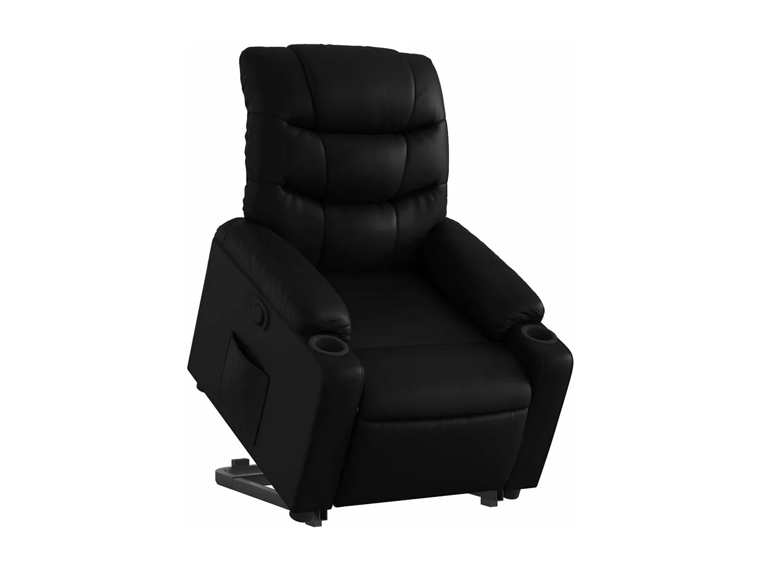 Sillón reclinable elevable cuero artificial negro