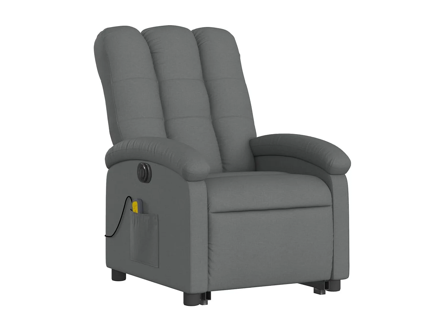 Sillón de masaje eléctrico reclinable elevable tela gris oscuro