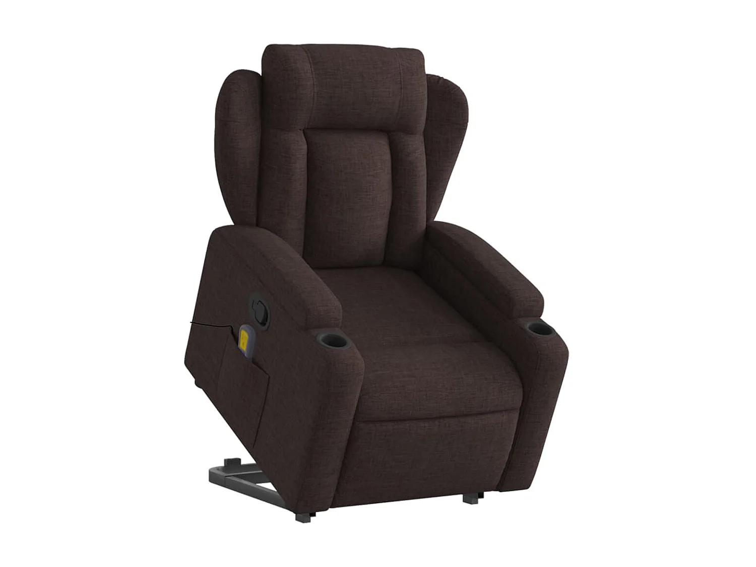 Fauteuil inclinable de massage Marron foncé Tissu