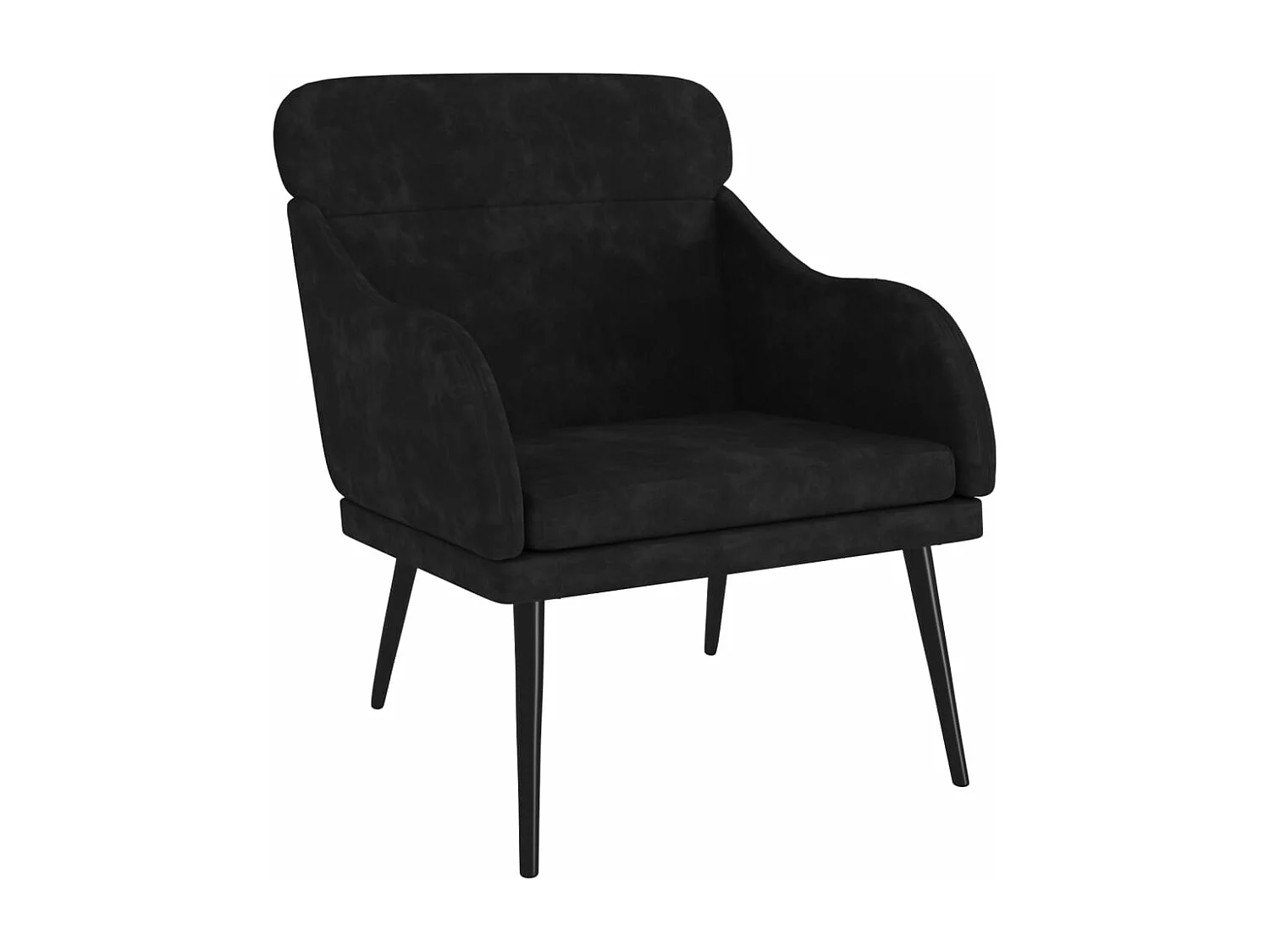 Poltrona Nera 63x76x80 cm Velluto