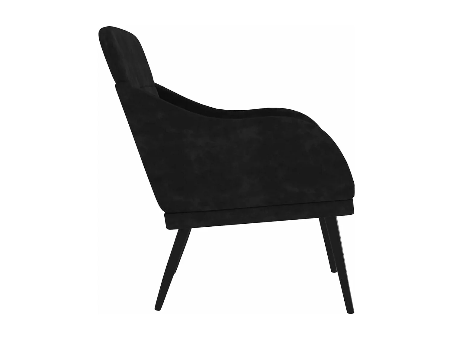 Poltrona Nera 63x76x80 cm Velluto