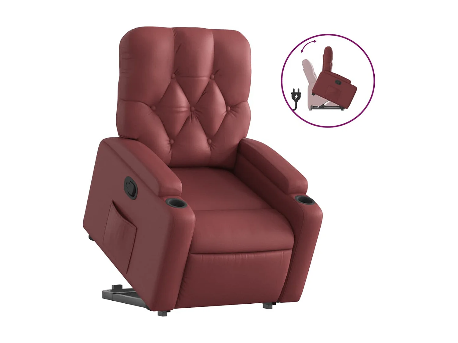 Fauteuil inclinable Rouge bordeaux Similicuir