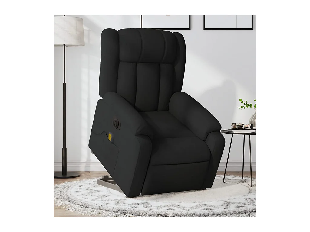 Fauteuil inclinable de massage électrique Noir Tissu