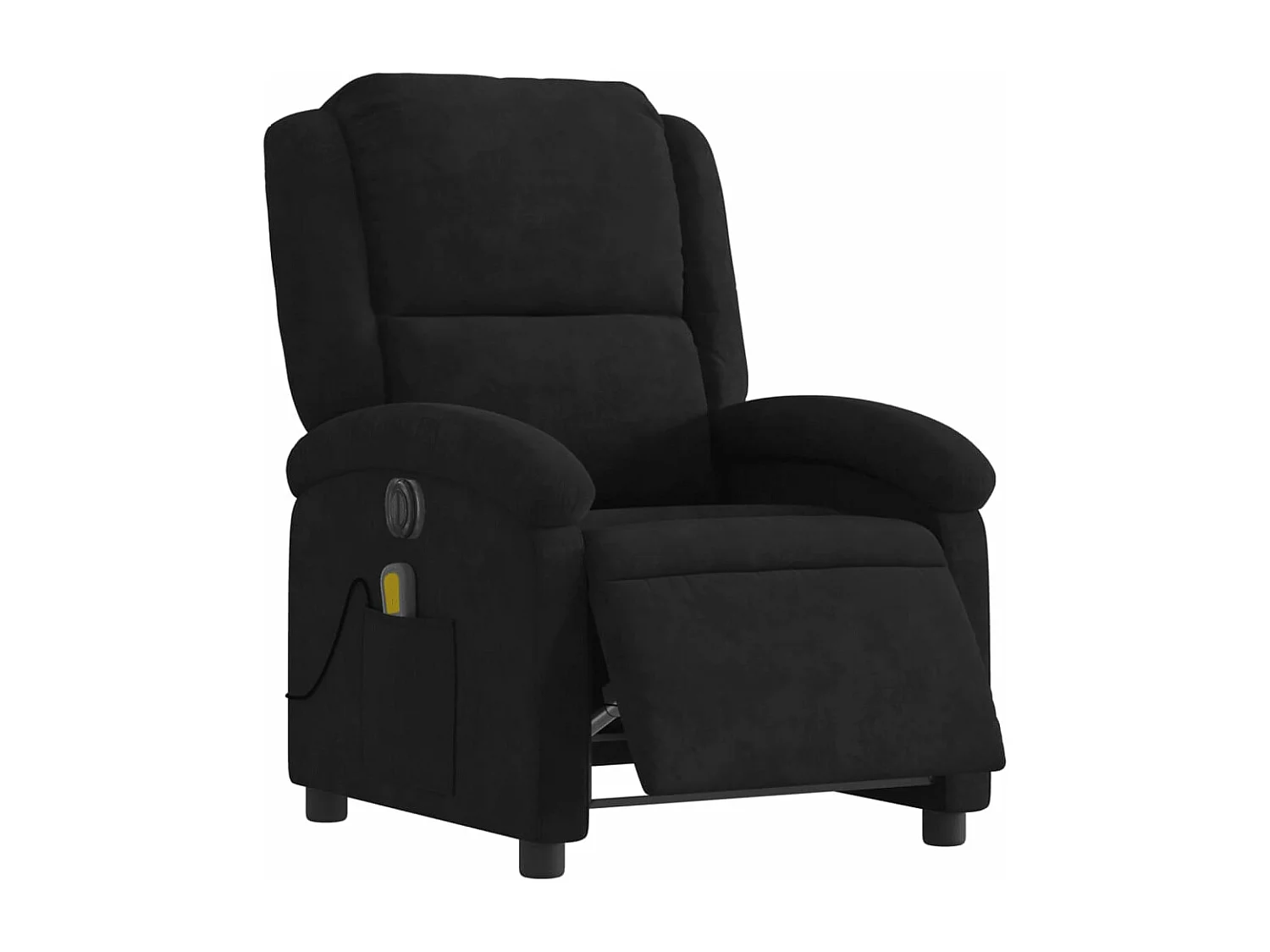 Poltrona de massagens reclinável elétrica veludo preto