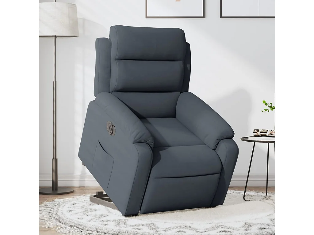 Fauteuil inclinable électrique gris foncé velours