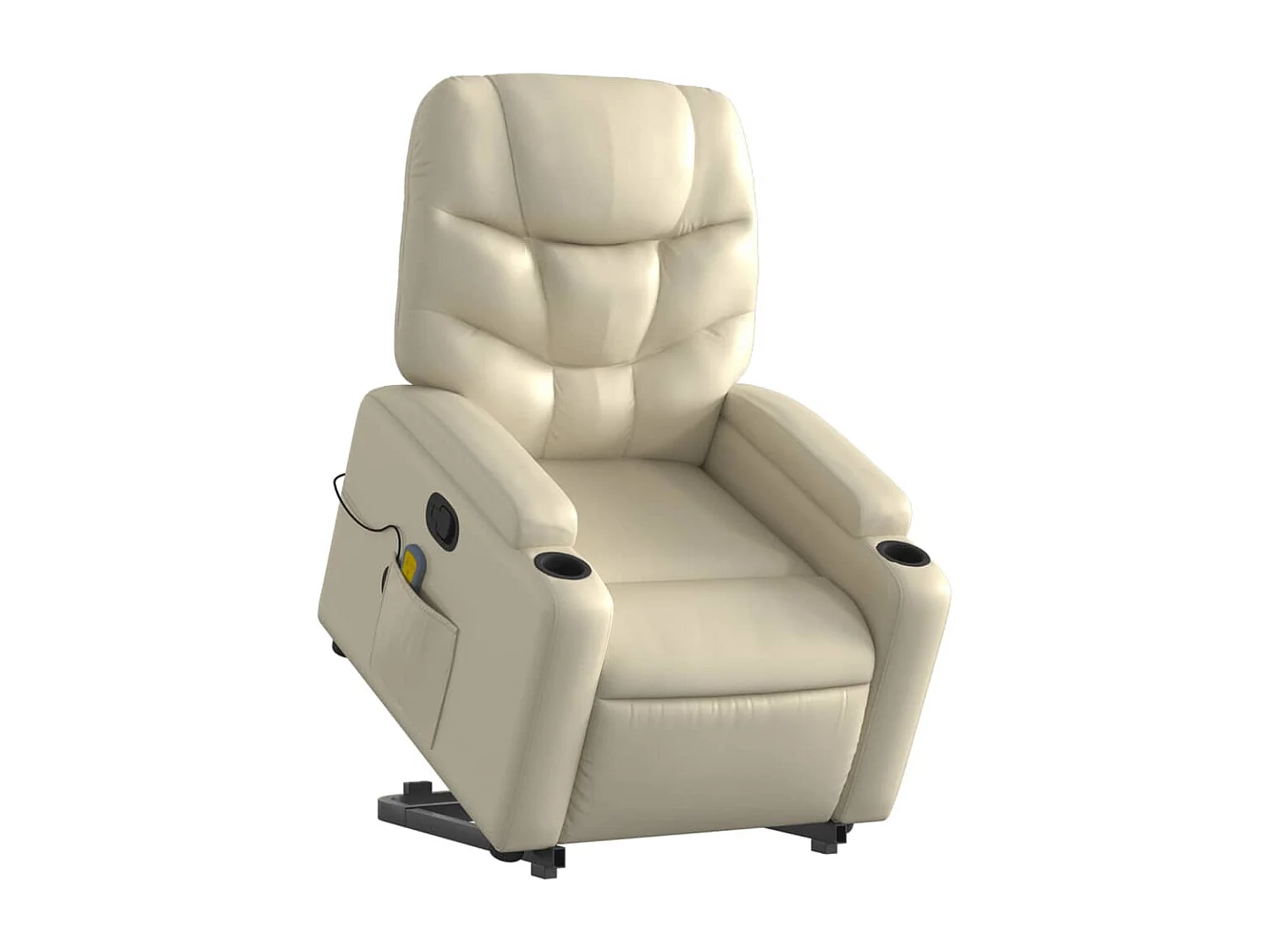 Massagesessel mit Aufstehhilfe Creme Kunstleder