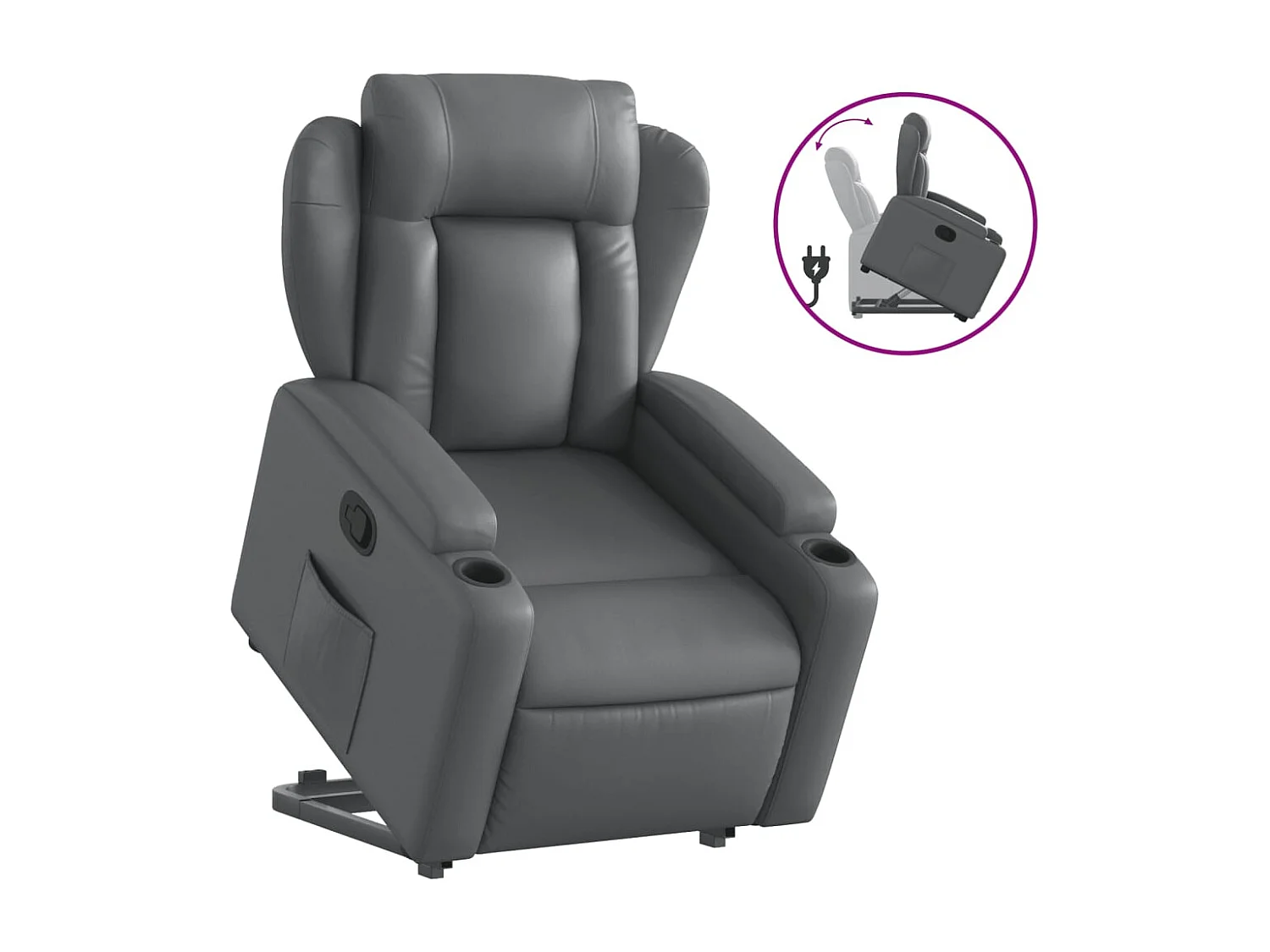 Fauteuil inclinable Gris Similicuir