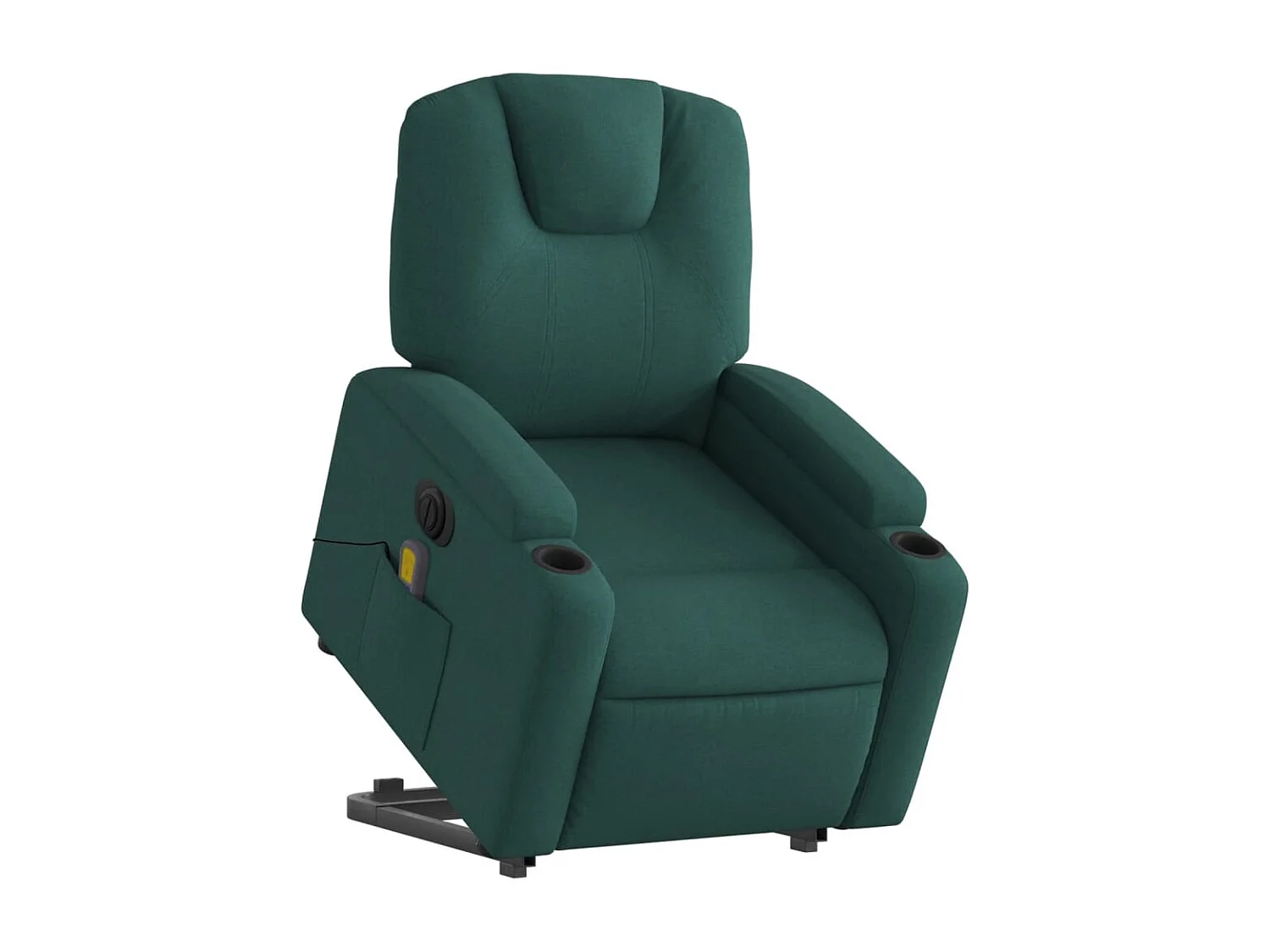 Fauteuil inclinable de massage électrique Vert foncé Tissu
