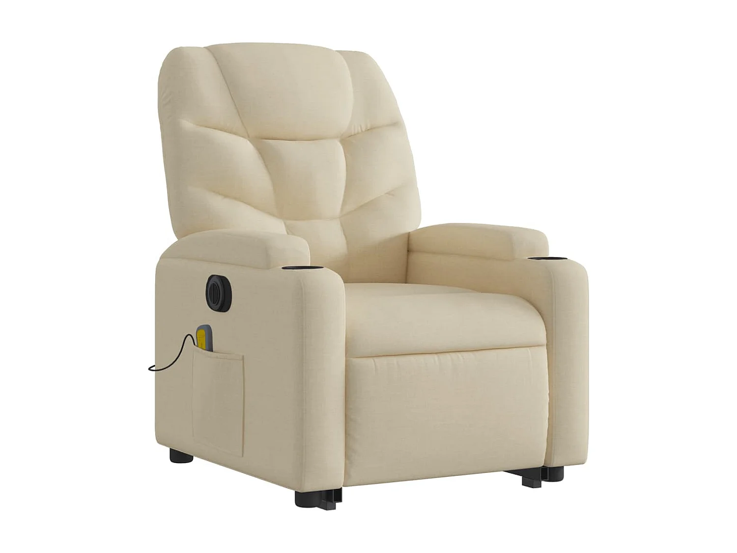 Fauteuil inclinable de massage électrique Crème Tissu