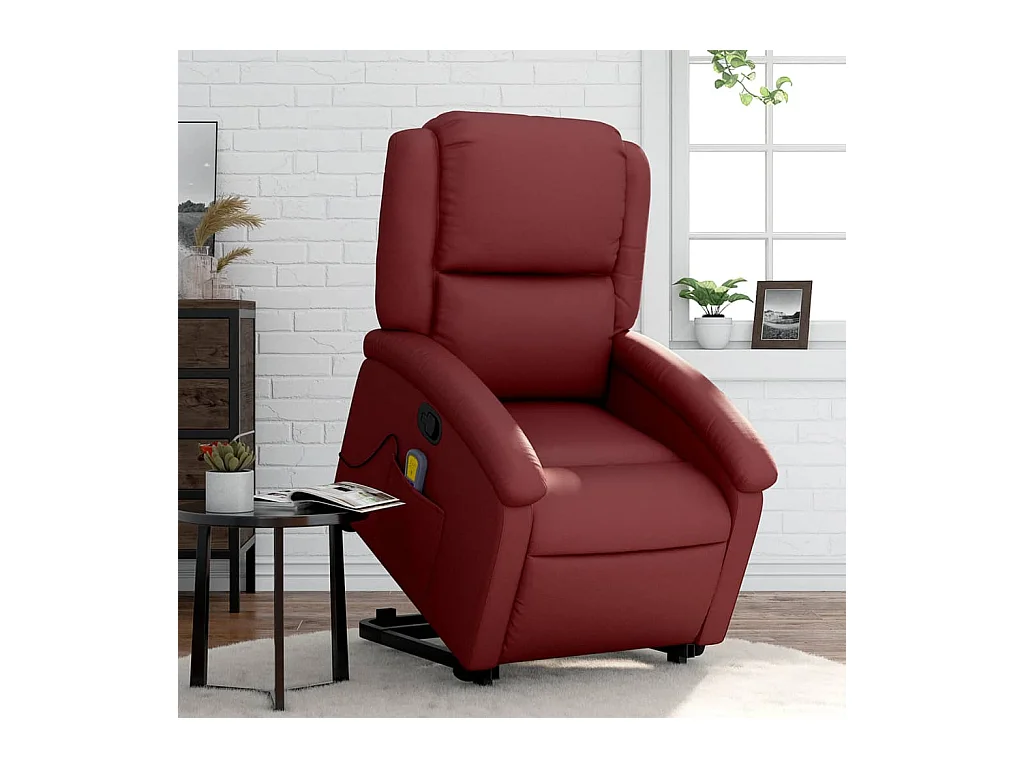 Fauteuil inclinable de massage Rouge bordeaux Similicuir