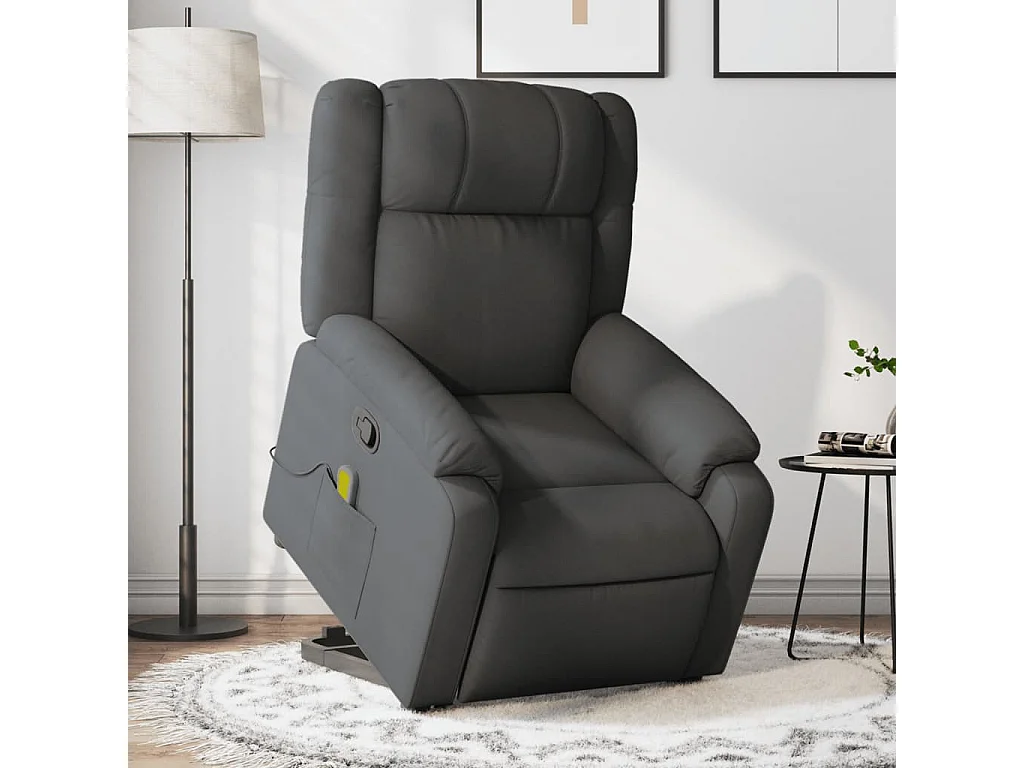 Fauteuil de massage inclinable Gris foncé Tissu