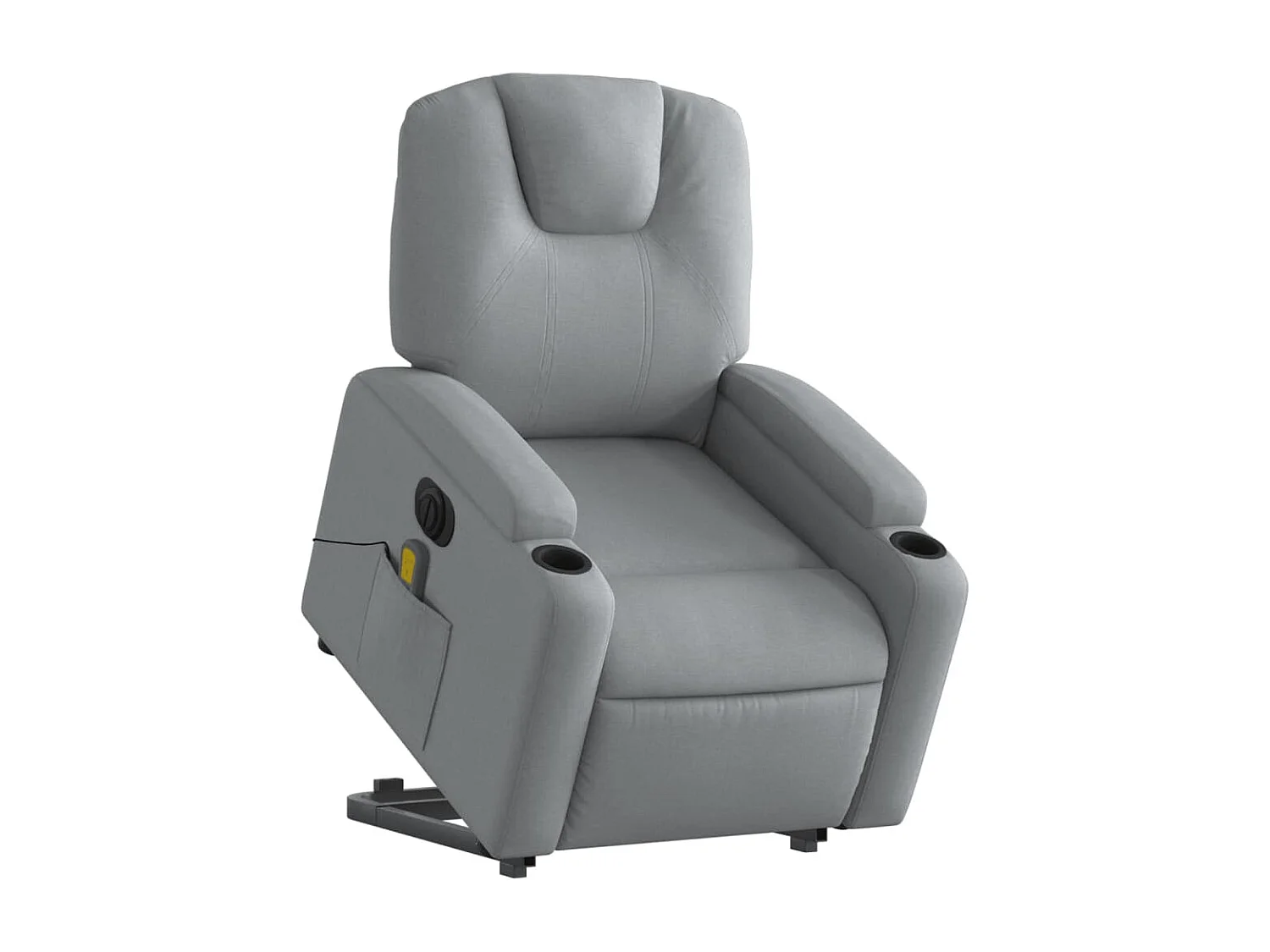 Fauteuil inclinable de massage électrique Gris clair Tissu