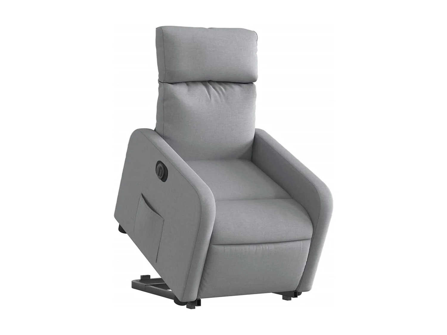 Sillón eléctrico reclinable elevable de tela gris claro