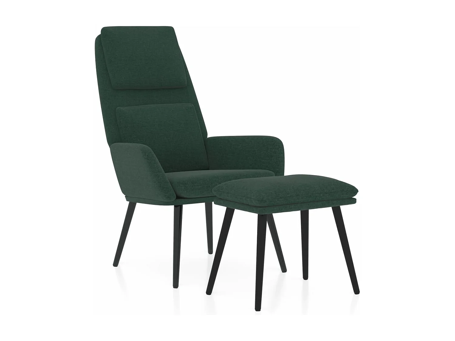 Relaxsessel mit Hocker Dunkelgrün Stoff