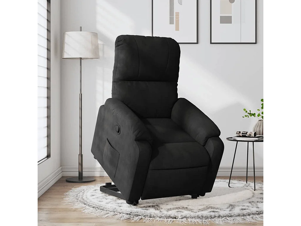 Fauteuil inclinable noir tissu microfibre