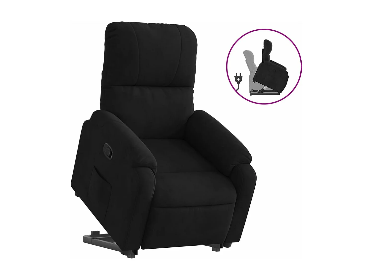 Fauteuil inclinable noir tissu microfibre