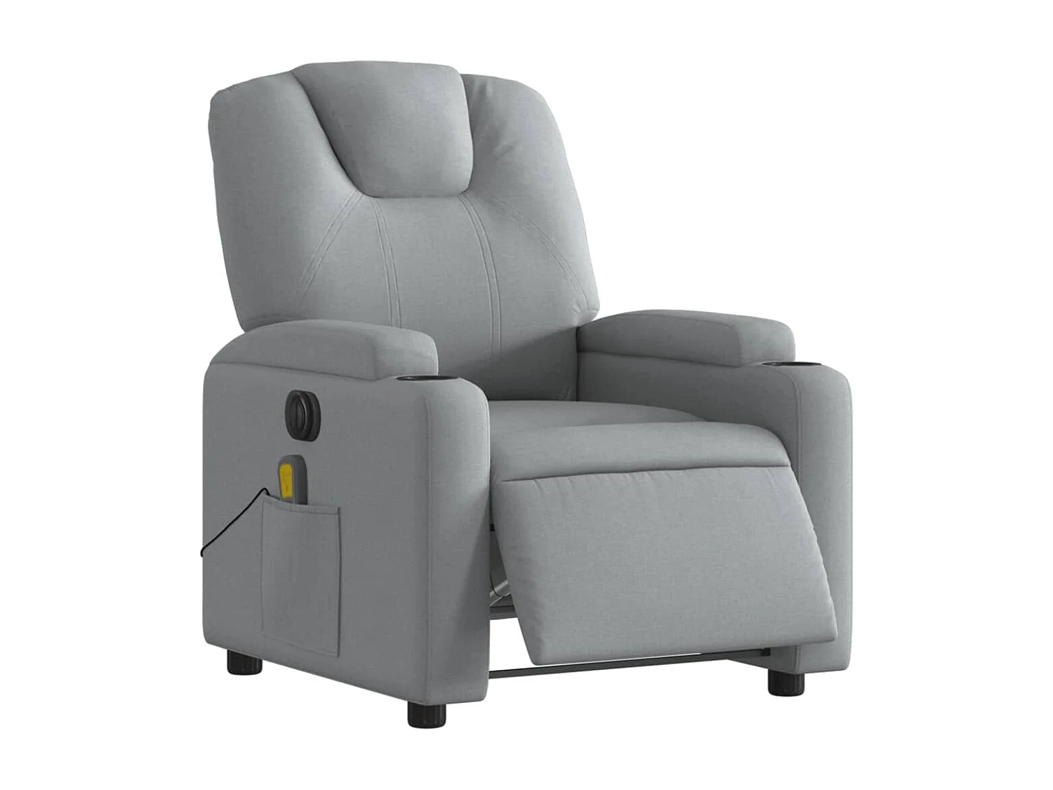 Fauteuil de massage inclinable électrique gris clair tissu