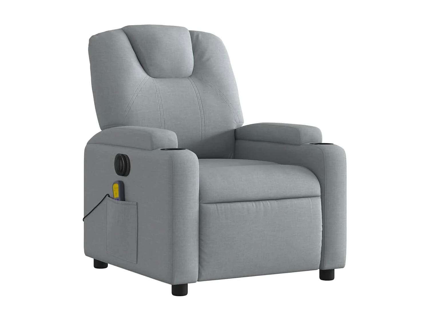 Fauteuil de massage inclinable électrique gris clair tissu