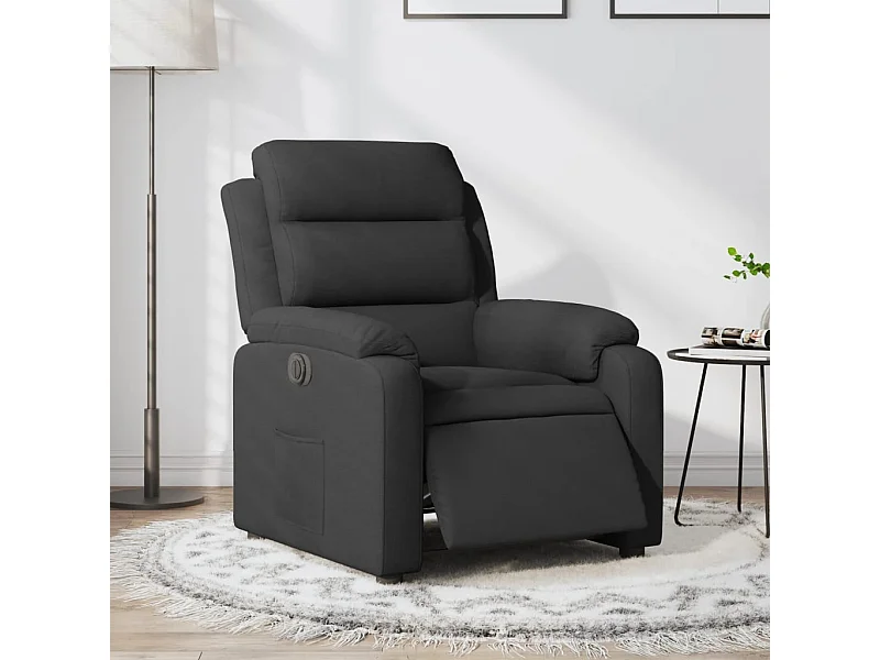 Fauteuil inclinable électrique Noir Tissu