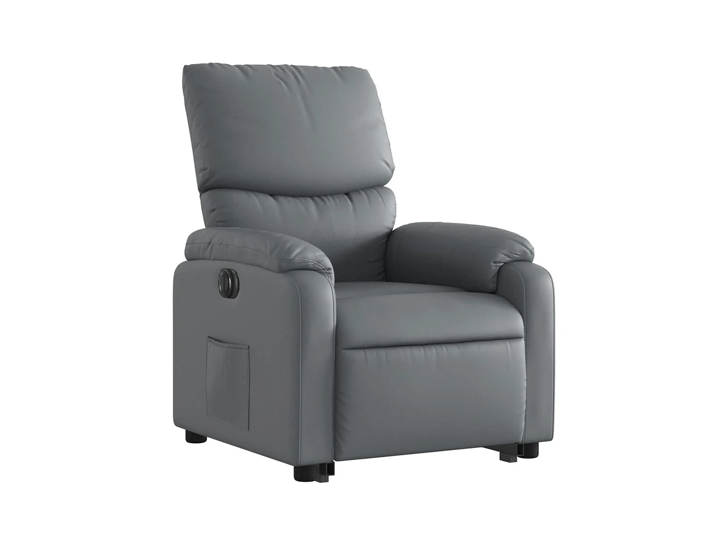 Poltrona Alzapersona Reclinabile Grigio in Similpelle