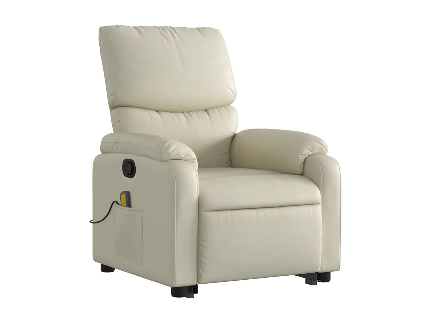 Massagesessel mit Aufstehhilfe Creme Kunstleder