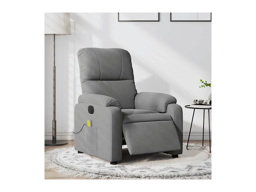 Fauteuil inclinable de massage électrique gris foncé