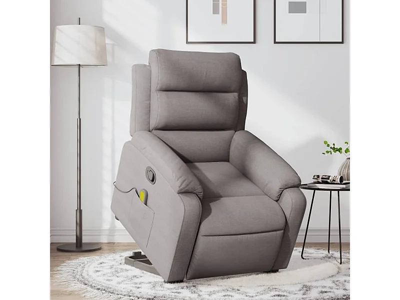 Fauteuil inclinable de massage Taupe Tissu
