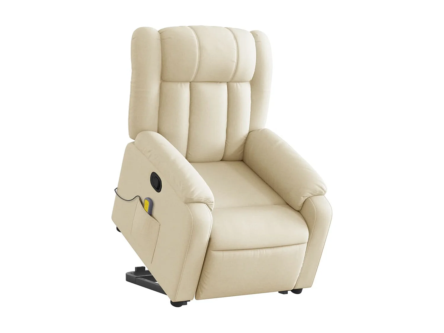 Poltrona elevatória de massagens tecido cor creme