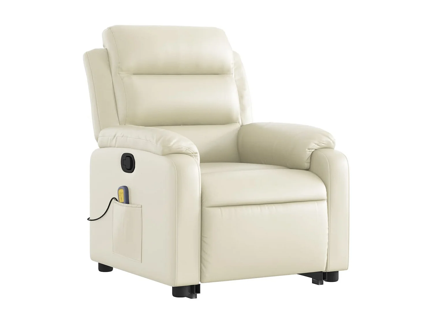 Sillón reclinable de masaje de pie cuero artificial color crema