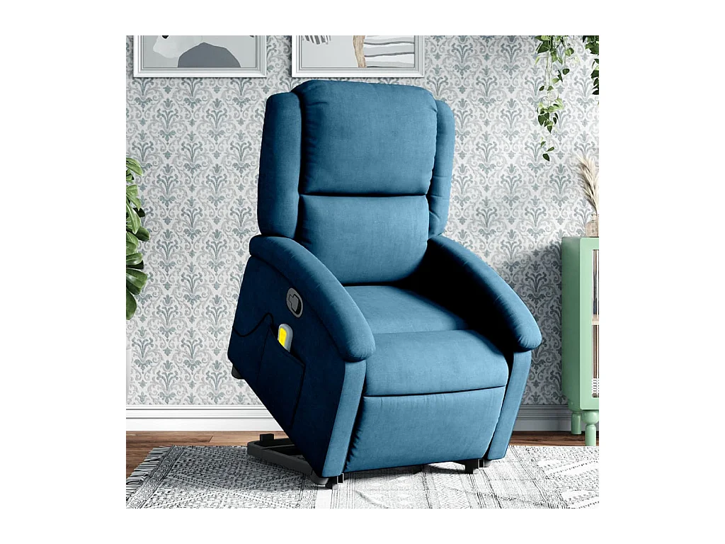 Fauteuil de massage inclinable Bleu Velours